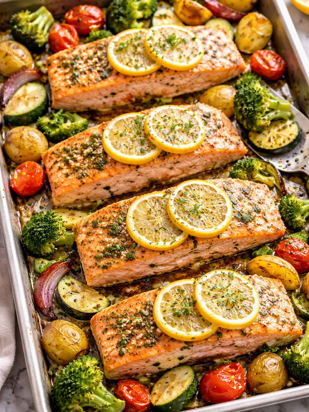 Baked Salmon with Vegetables.