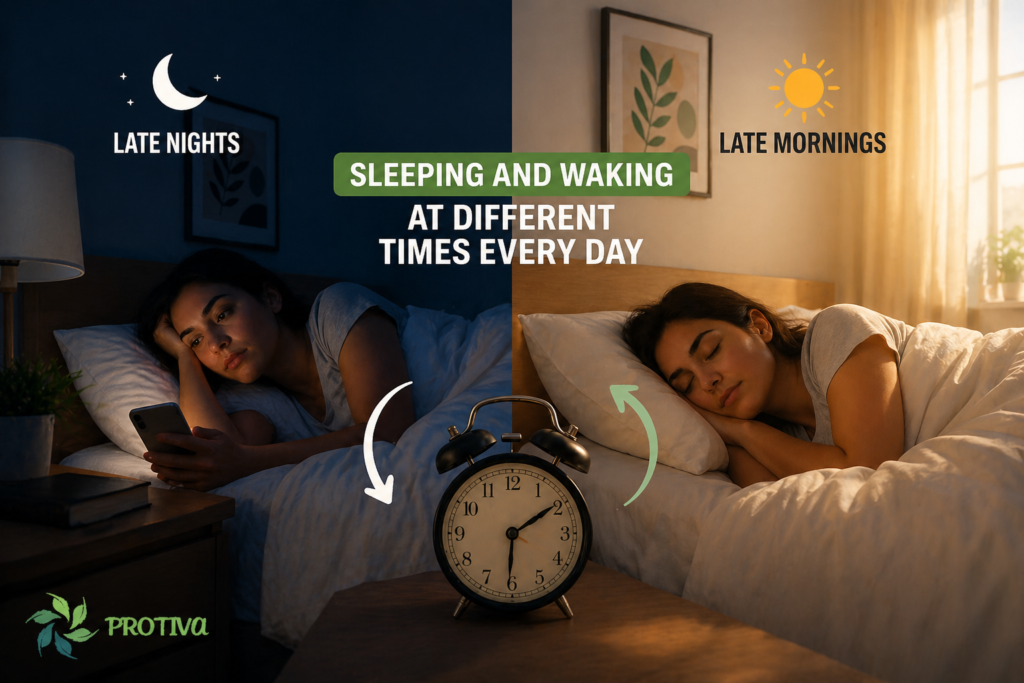 sleeping at different time